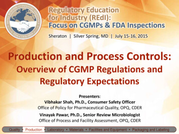 Production And Process Controls - Food And Drug 