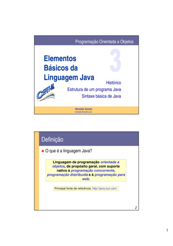 Elementos Básicos Da Linguagem Java - UFPE