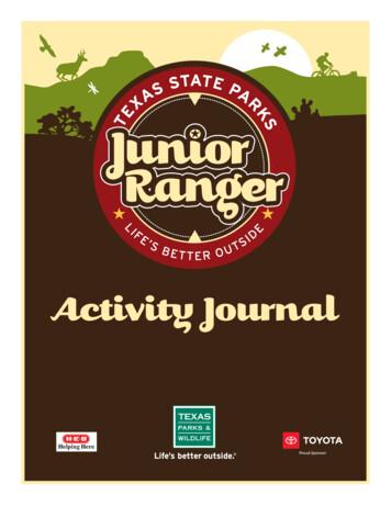Texas State Parks Junior Ranger Activity Journal