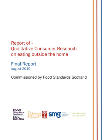 Report Of - Qualitative Consumer Research On Eating .