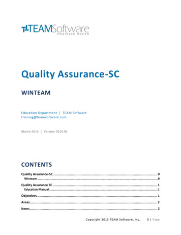 Quality Assurance-SC - TEAM Software