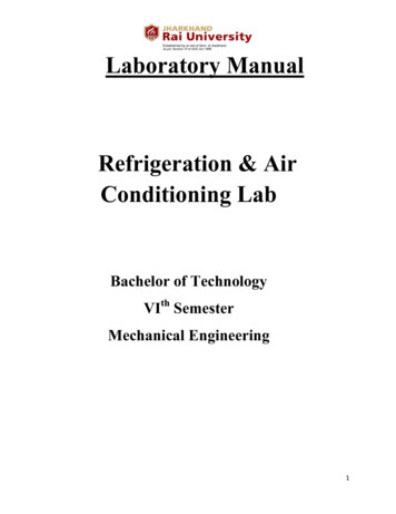 Laboratory Manual Refrigeration & Air Conditioning Lab