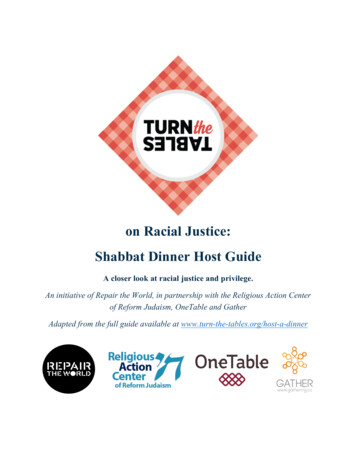 On Racial Justice: Shabbat Dinner Host Guide