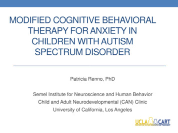 MODIFIED COGNITIVE BEHAVIORAL THERAPY FOR 