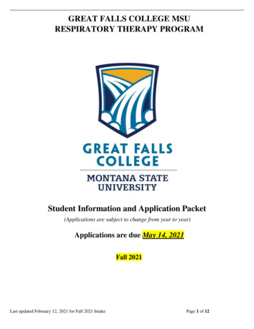 Student Information And Application Packet - Great Falls College .