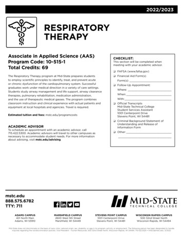 Respiratory Therapy Program Information Guide - Mstc.edu