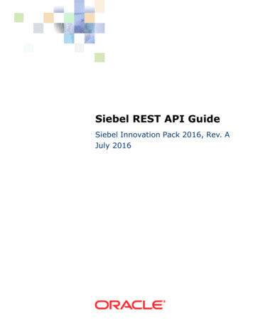 Siebel REST API Guide - Oracle