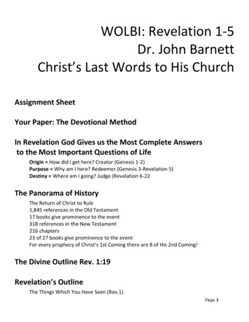 WOLBI: Revelation 1-5 Dr. John Barnett