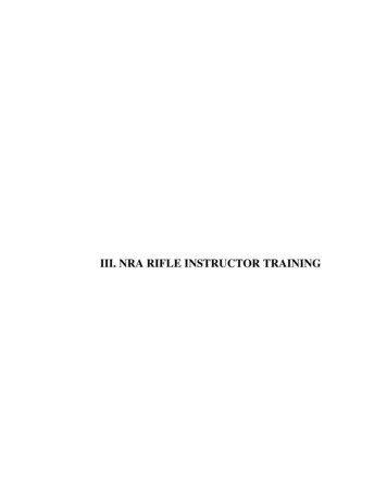 Iii. Nra Rifle Instructor Training