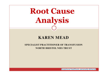 Root Cause Analysis - Transfusion Guidelines