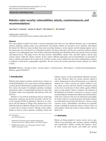 Robotics Cyber Security: Vulnerabilities, Attacks . - Springer