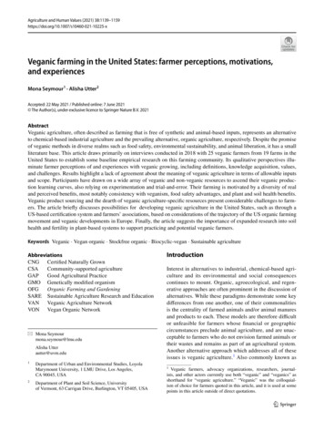 Veganic Farming In The United States: Farmer Perceptions .