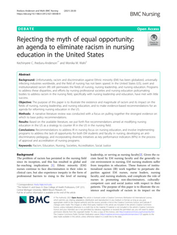 Rejecting The Myth Of Equal Opportunity: An Agenda To . - BMC Nursing