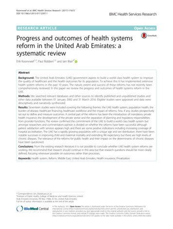 Progress And Outcomes Of Health Systems Reform In The United Arab .