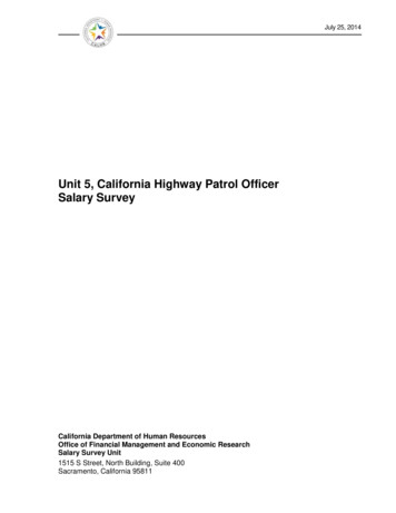 Unit 5, California Highway Patrol Officer Salary Survey