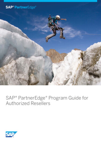 SAP PartnerEdge Program Guide For Authorized Resellers - ADN