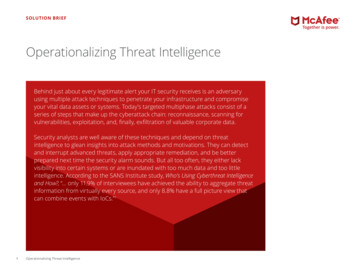 Operationalizing Threat Intelligence Solution Brief - McAfee