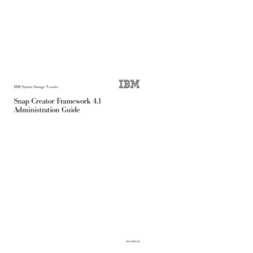 Snap Creator Framework 4.1 Administration Guide - IBM