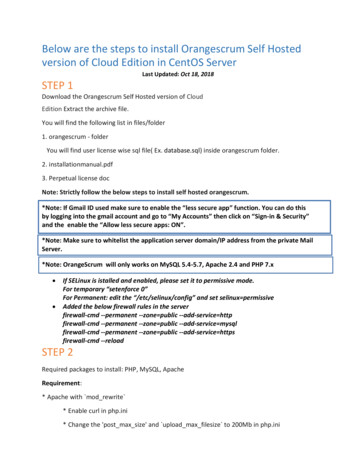 Below Are The Steps To Install Orangescrum Self Hosted Version Of Cloud .