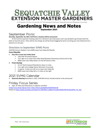 EXTENSION MASTER GARDENERS - University Of Tennessee 