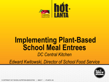 Implementing Plant-Based School Meal Entrees