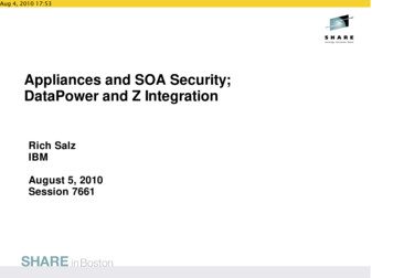 Appliances And SOA Security; DataPower And Z . - SHARE