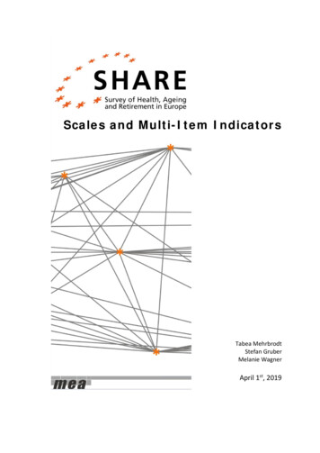 Scales And Multi-Item Indicators - Survey Of Health .