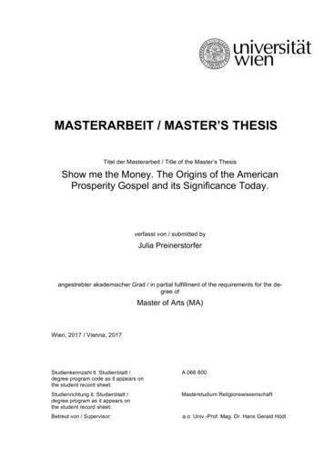 MASTERARBEIT / MASTER’S THESIS