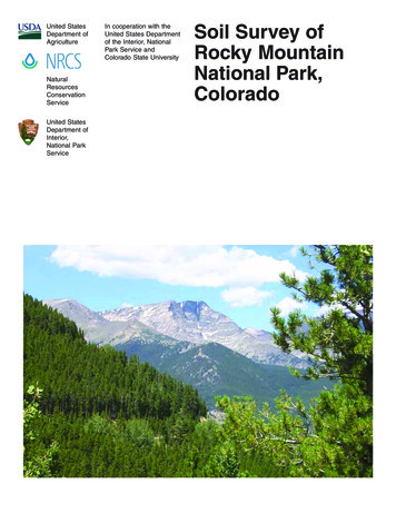 Soil Survey Of Rocky Mountain National Park, Colorado