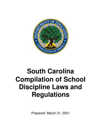 South Carolina School Discipline Laws And Regulations