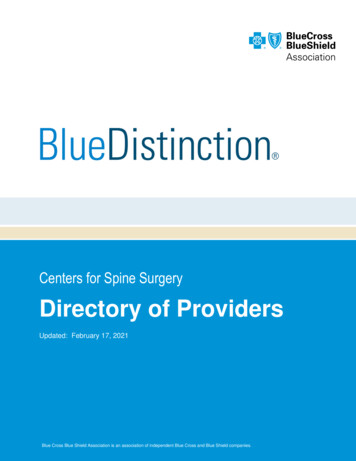 Centers For Spine Surgery Directory Of Providers - BCBSTX