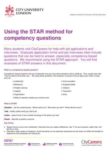 Using The STAR Method For Competency Questions - City Students