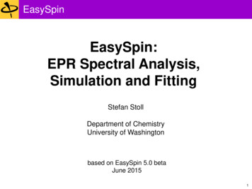 EasySpin: EPR Spectral Analysis, Simulation And Fitting