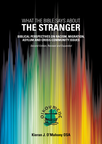 WHAT THE BIBLE SAYS ABOUT THE STRANGER