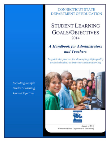 STUDENT LEARNING GOALS/OBJECTIVES - Connecticut