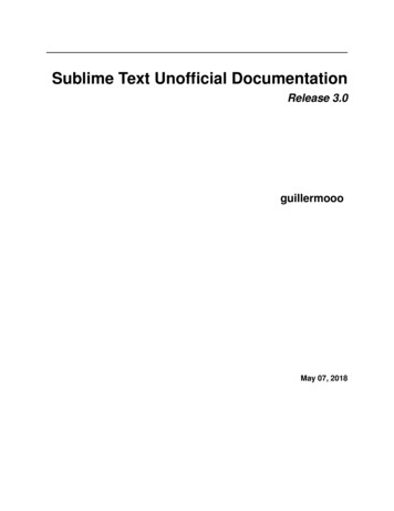Sublime Text Unofficial Documentation - Read The Docs