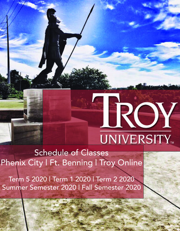 Schedule Of Classes Phenix City Ft. Benning Troy Online