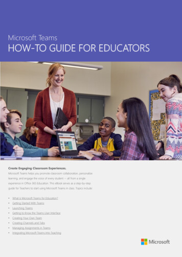 Microsoft Teams HOW-TO GUIDE FOR EDUCATORS
