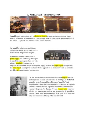 1. AMPLIFIERS – INTRODUCTION