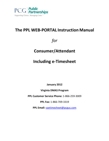 The PPL WEB‐PORTAL Instruction Manual
