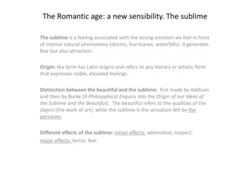 The Romantic Age: A New Sensibility. The Sublime - Libero.it