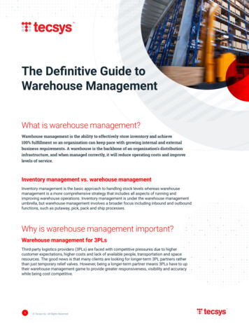 The Definitive Guide To Warehouse Management - Tecsys