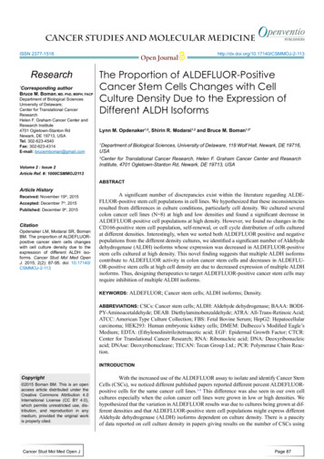 Research The Proportion Of ALDEFLUOR-Positive Cancer Stem .