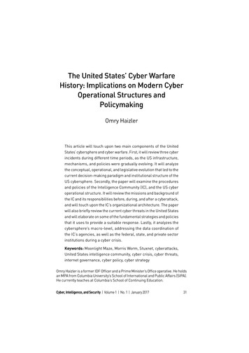 The United States' Cyber Warfare History: Implications On Modern Cyber .