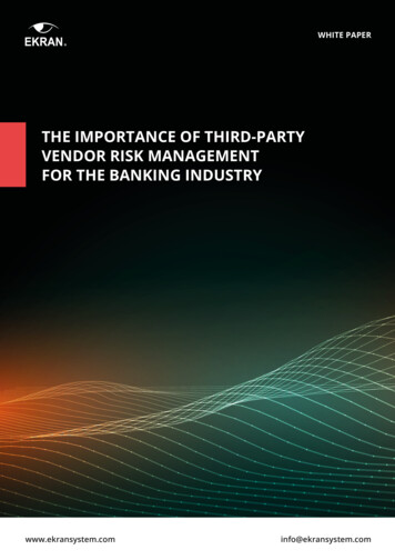 Third Party Vendor Risk Management For The Banking Industry