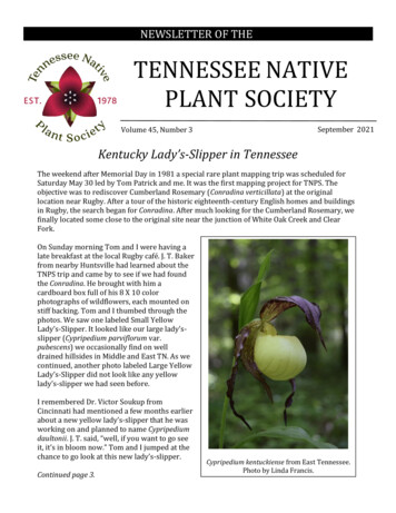 NEWSLETTER OF THE TENNESSEE NATIVE PLANT SOCIETY