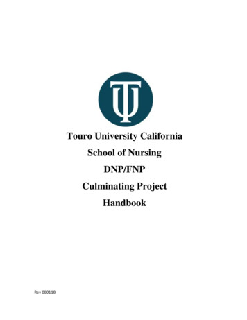 Touro University California School Of Nursing DNP/FNP Culminating .