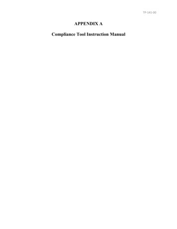 APPENDIX A Compliance Tool Instruction Manual