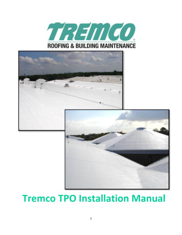 Tremco TPO Installation Manual