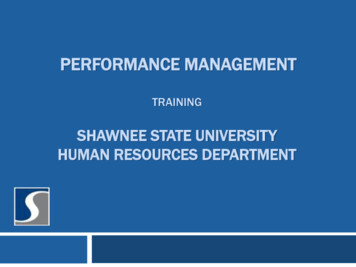 PERFORMANCE MANAGEMENT - Shawnee State University